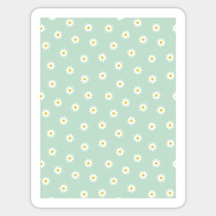 Daisy Flower Pattern, Green Sticker